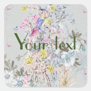 Chine soirée,toile,nature scene,antique,pattern,pe square sticker