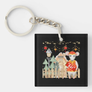 Chinese 2020 New Year of the Rat Festival Key Ring