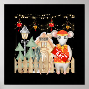 Chinese 2020 New Year of the Rat Festival Poster