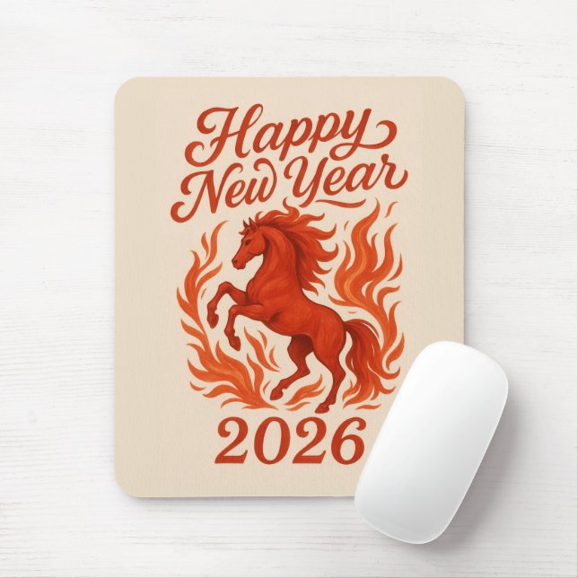 Chinese 2026 Fiery Horse Mouse Pad (With Mouse)