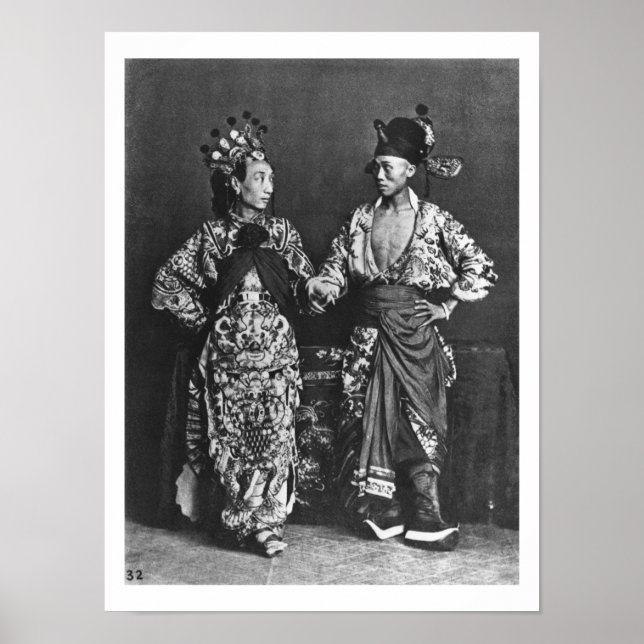 Chinese actors, c.1870 (b/w photo) poster (Front)
