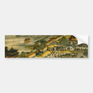 Chinese ancient painting, town, city bumper sticker