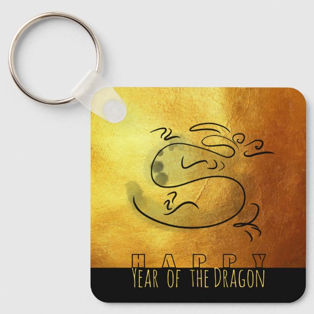 Chinese and Vietnamese Wood Dragon Year Monogram K Key Ring (Front)