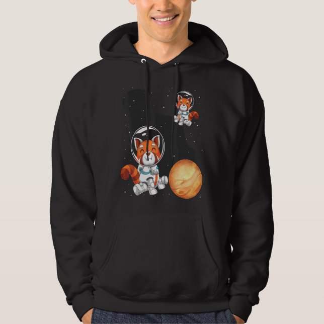 Chinese Animal  Space Travel Red Panda Astronaut Hoodie (Front)