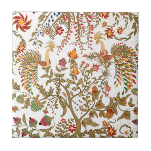 Chinese asian birds forest tree paradise tradition ceramic tile