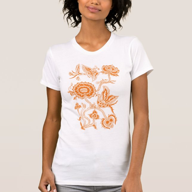 Chinese Batik ORANGE T-Shirt (Front)