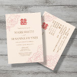 Chinese Bilingual Elegant Peonies Wedding Invitation<br><div class="desc">This is the bilingual English (front) & Chinese (back) invitation. The Chinese writing format in this invitation is traditional and formal which includes both side parents'/officiants' names. This invitation is written in traditional Chinese. This font style only work for traditional Chinese. If you would like to use simplified Chinese, you...</div>