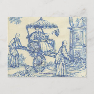 Chinese Blue Toile Postcard