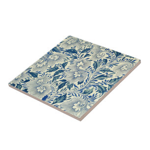 Chinese Blue & White Leaf ~ Delft ~ * ~ Ceramic Tile