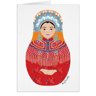 Chinese Bride Matryoshka Card