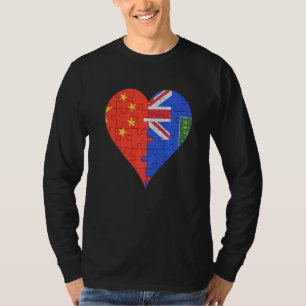 Chinese British Virgin Islanders Flag Heart T-Shirt