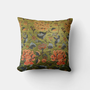 Chinese Brocade Green Cushion