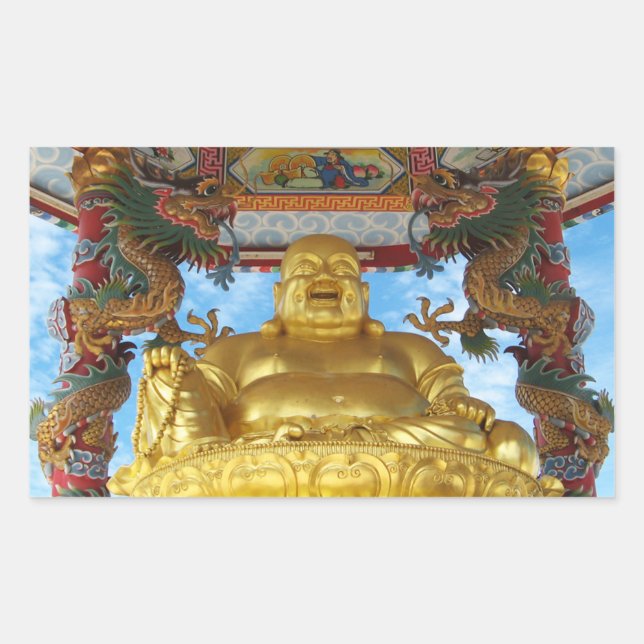 Chinese Buddha Rectangular Sticker (Front)