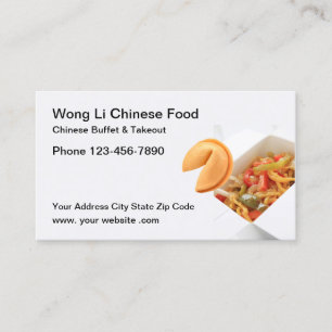 Chinese Buffet And Takeout Restaurant Business Card
