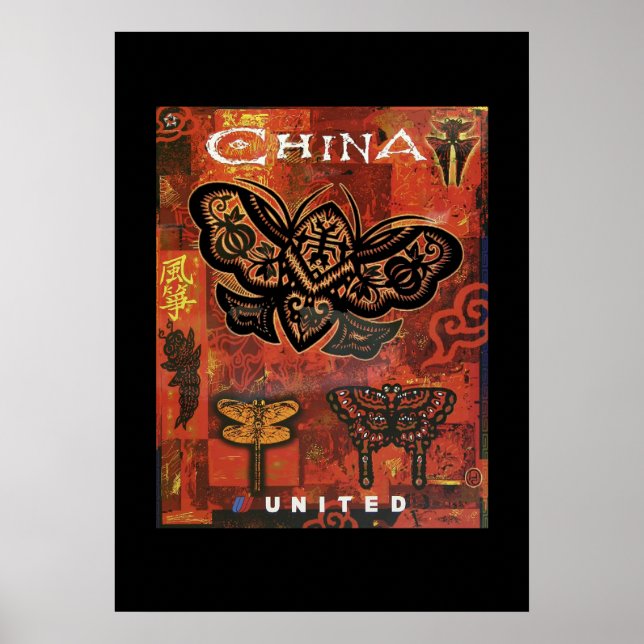 Chinese Butterflies Travel Poster (Front)