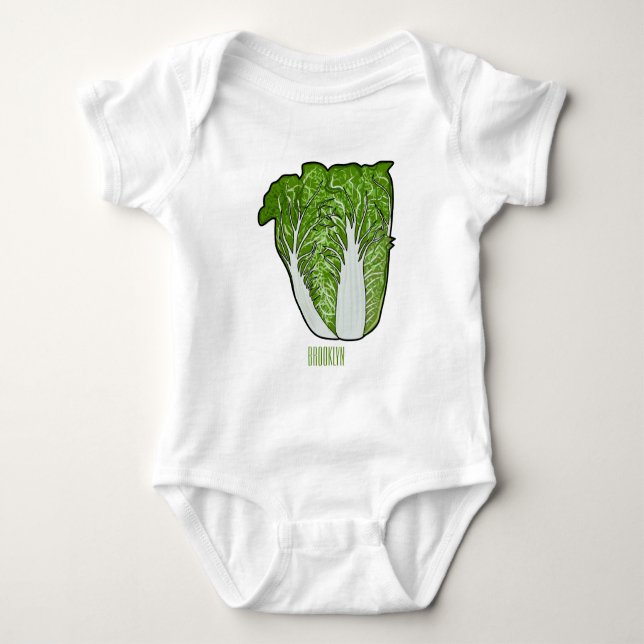 Chinese cabbage cartoon illustration  baby bodysuit (Front)