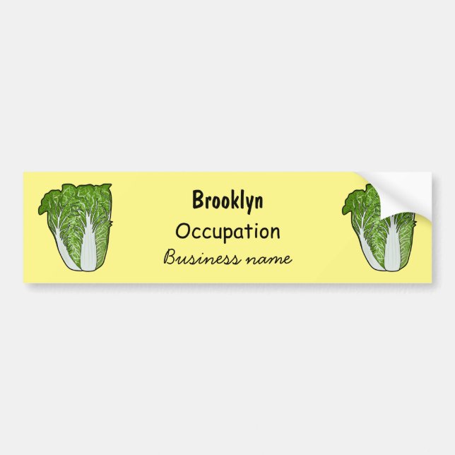 Chinese cabbage cartoon illustration bumper sticker (Front)