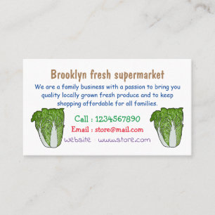 Chinese cabbage cartoon illustration business card