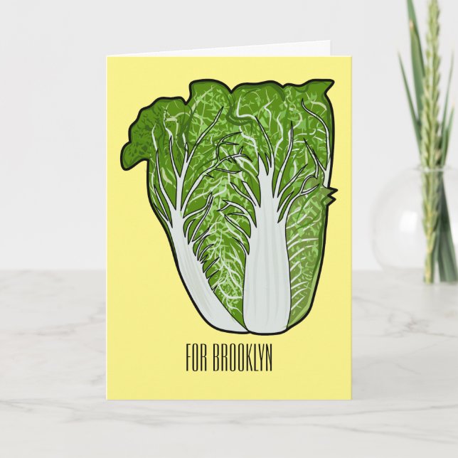Chinese cabbage cartoon illustration  card (Front)