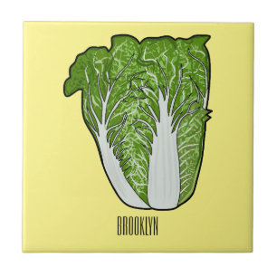 Chinese cabbage cartoon illustration ceramic tile