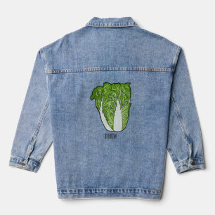 Chinese cabbage cartoon illustration  denim jacket