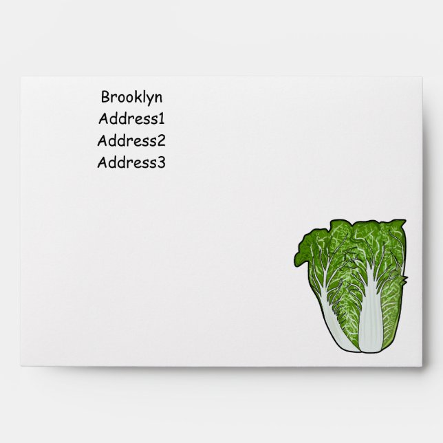 Chinese cabbage cartoon illustration envelope (Front)