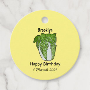 Chinese cabbage cartoon illustration favour tags