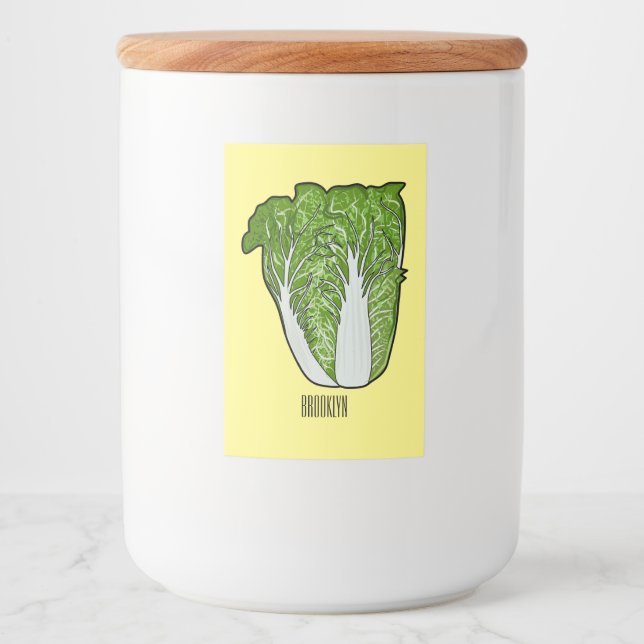 Chinese cabbage cartoon illustration  food label (Front)