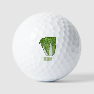 Chinese cabbage cartoon illustration  golf balls