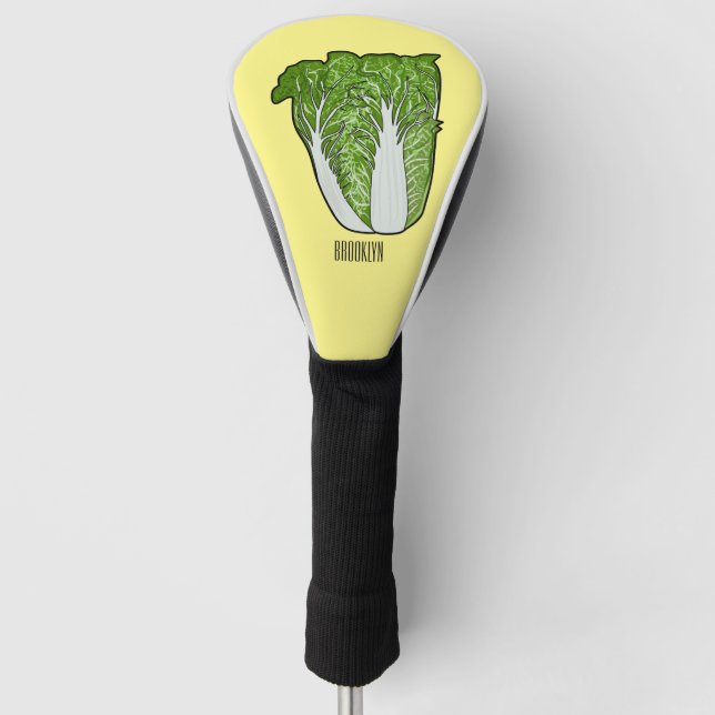 Chinese cabbage cartoon illustration  golf head cover (Front)
