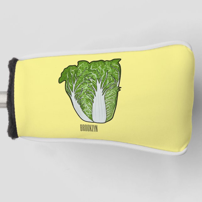 Chinese cabbage cartoon illustration  golf head cover (Front)