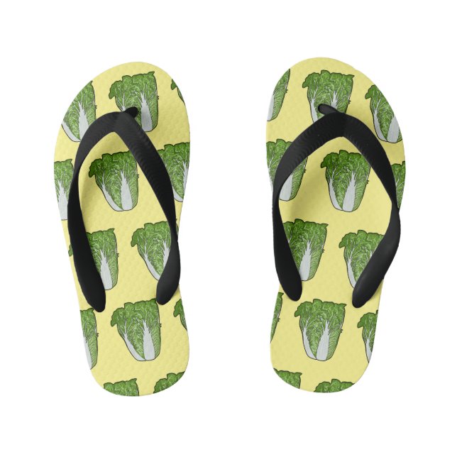 Chinese cabbage cartoon illustration  kid's thongs (Footbed)