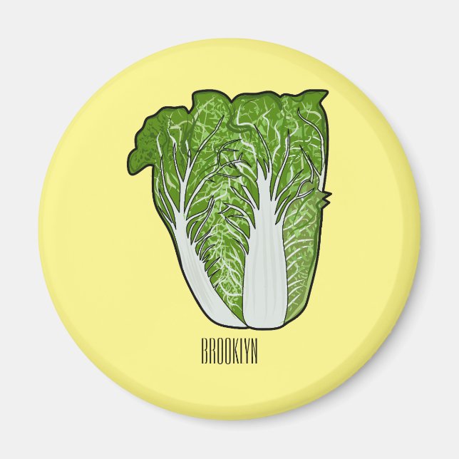 Chinese cabbage cartoon illustration  magnet (Front)
