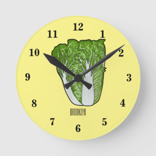 Chinese cabbage cartoon illustration round clock