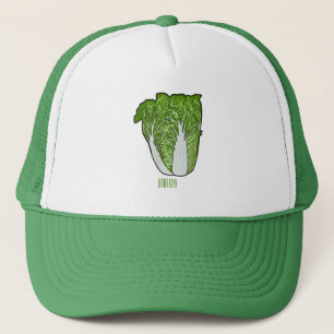 Chinese cabbage cartoon illustration  trucker hat