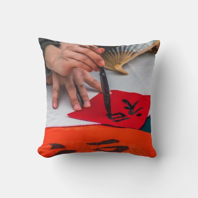 Chinese Calligraphy close up view cushion (Front)