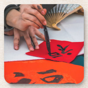 Chinese Calligraphy hard plastic coasters