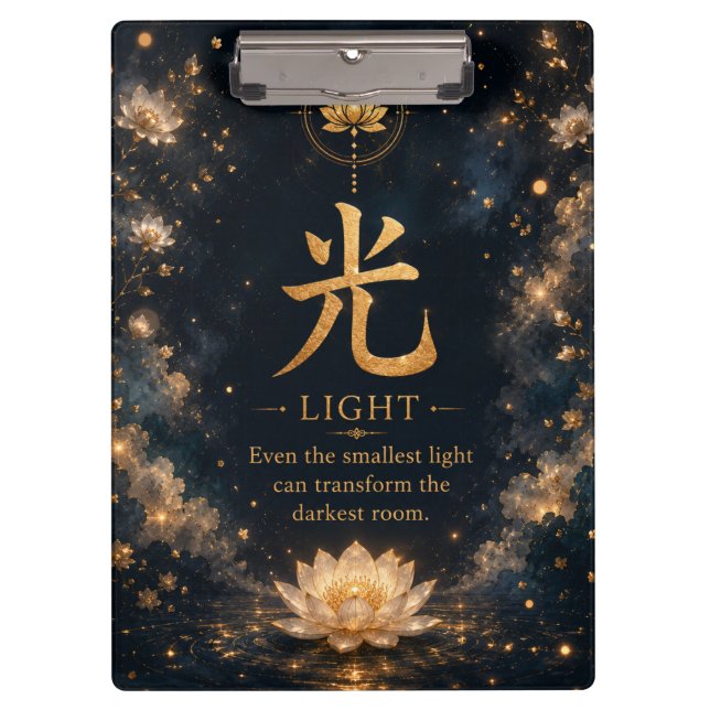 Chinese Character Light (光) Pocket Folder Clipboard (Front)