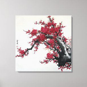Chinese Cherry Blossom Painting (2 canvas) Canvas Print