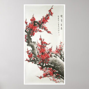 Chinese Cherry Blossom Painting (digital print) Poster