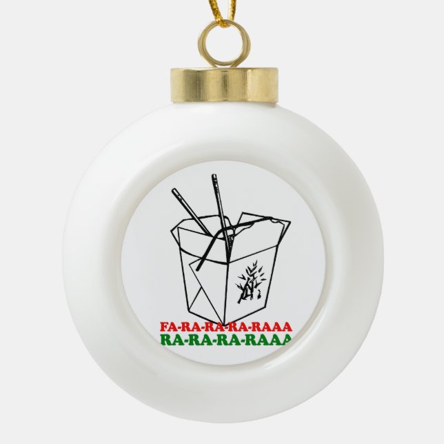 Chinese Christmas - Holiday Humour -.png Ceramic Ball Christmas Ornament (Front)