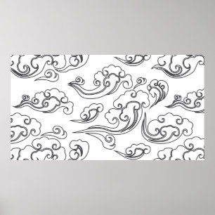 Chinese clouds swirl clouds clouds poster