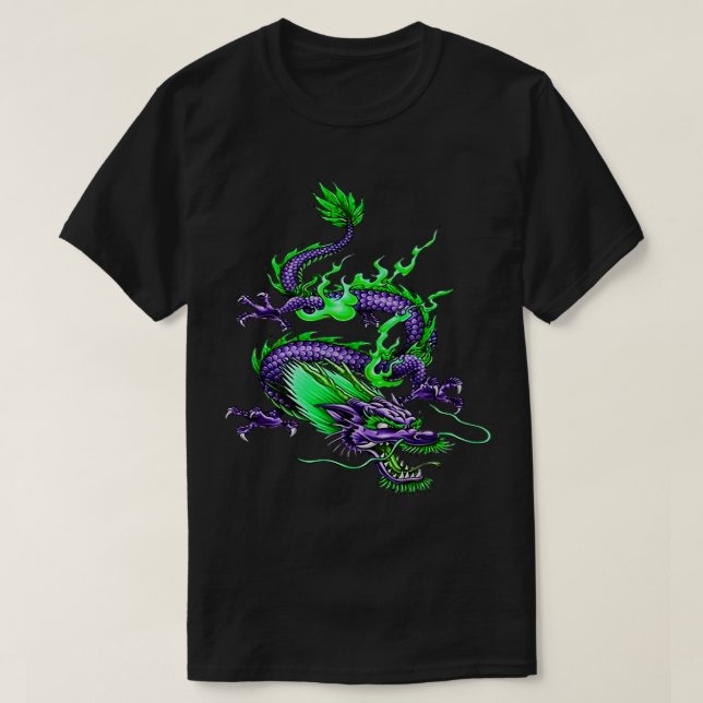 Chinese Coiling Dragon Mythical Time Controlling C T-Shirt (Design Front)