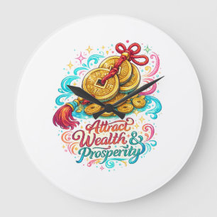 Chinese Coins Lucky Charm Wall Clock   Feng Shui P