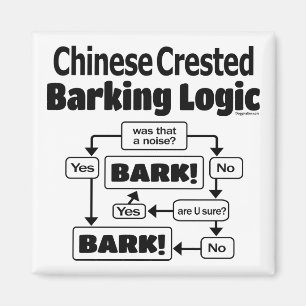Chinese Crested Barking Logic Magnet