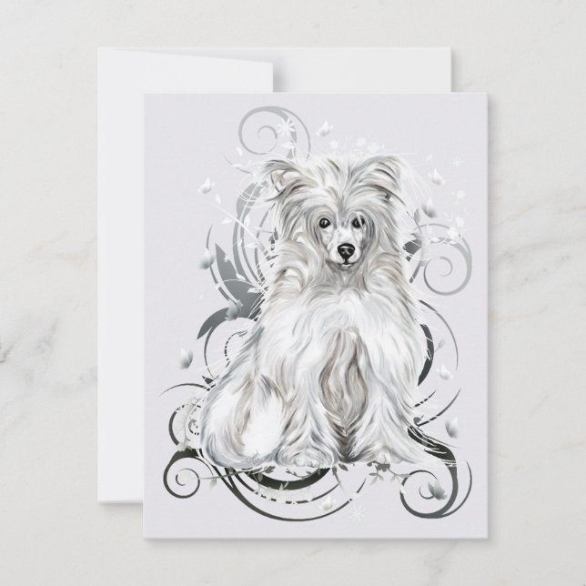 Chinese Crested Blue Invitation (Front)