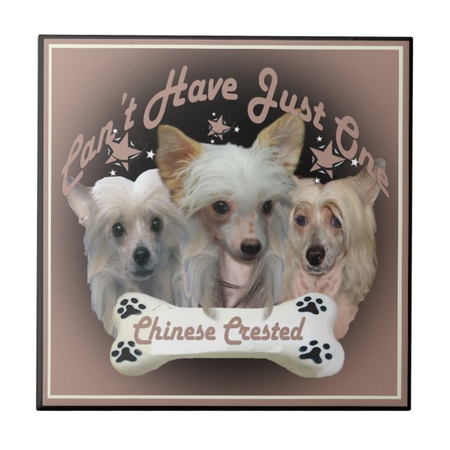 Chinese Crested Can't Have Just One Tiles (Front)