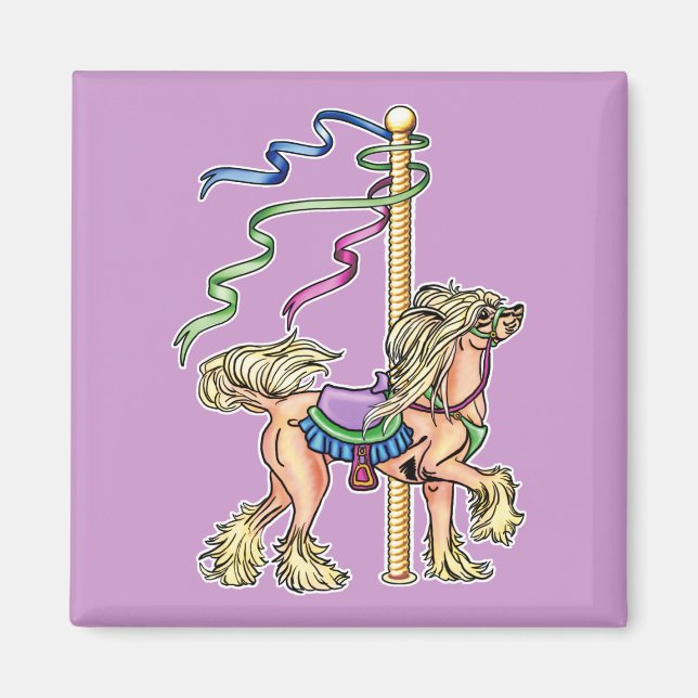 Chinese Crested Carousel Magnet (Front)