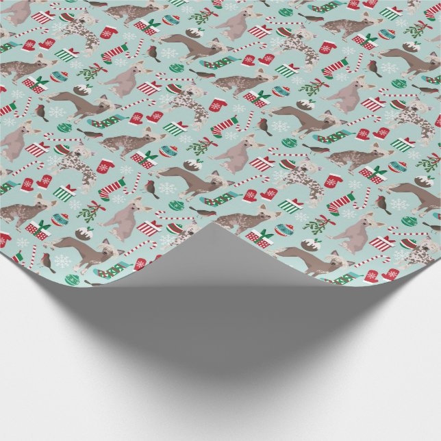 Chinese Crested Christmas Wrapping Paper (Corner)