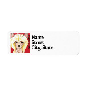 Chinese Crested Color Block Label Return Address Label
